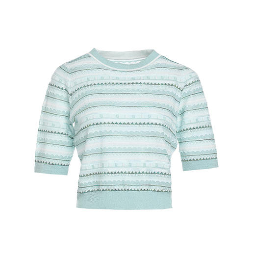 乔万尼针织衫短袖女夏季薄款新品高级感提花EM2M859 商品图4