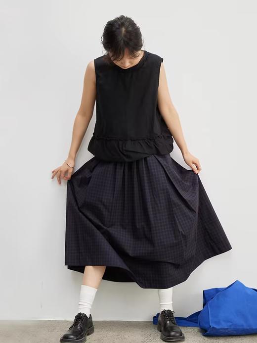 步履不停/4B11186C/夏季圆领白色棉麻花苞无袖砍袖上衣 商品图1