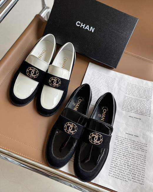 现货 THS 6.29-限时 香家 女士 厚底乐福鞋 双C水钻点缀乐福鞋 2色 BZ1185 商品图3