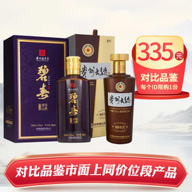 【对比品鉴】茅台股份 贵州大曲80年代 酱香型 53度 500ml+碧春 紫矛 精品特调 酱香型 53度 580ml