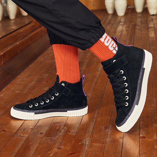 ISTEP高帮反毛皮休闲鞋免系鞋带休闲鞋 商品图8