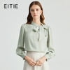 EITIE爱特爱清新浅绿立领飘带复古直筒百搭衫上衣秋新款C2413416 商品缩略图0