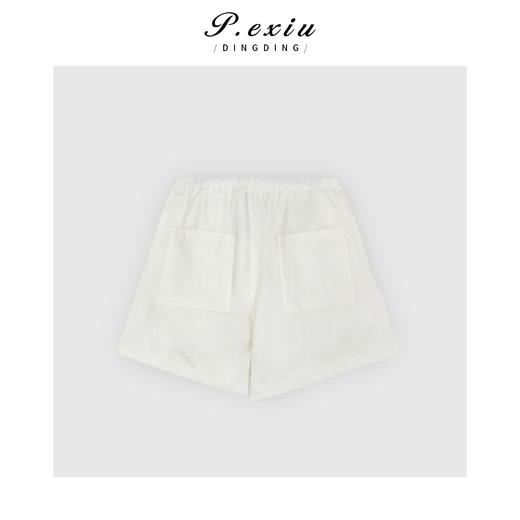 03-5潘依绣丁丁宠粉PanYiXiu/潘依绣韩系纯色百搭简约休闲抽绳休闲短裤 WH00185 商品图2