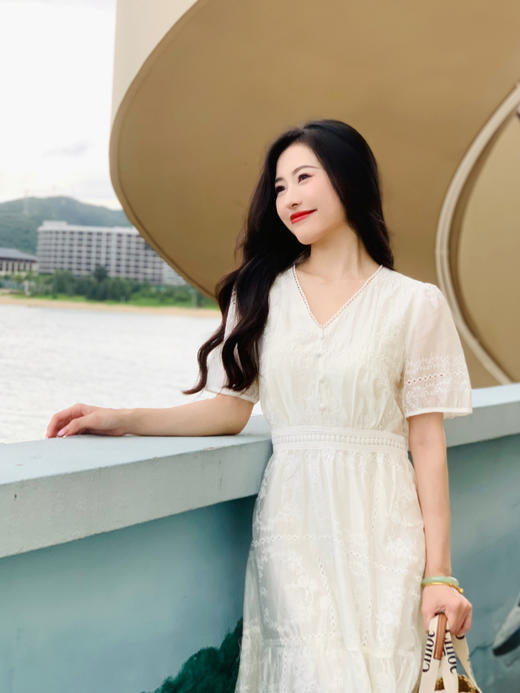 【百图lulu定制】【月桂连衣裙】月桂刺绣  天丝光泽感 短袖连衣裙 商品图0