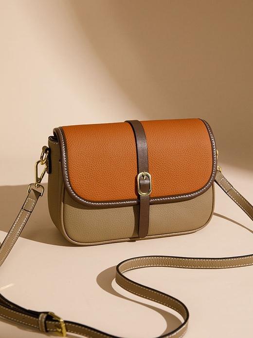 【轻松出行 演绎时尚】2024新款斜挎包 女高级感 小众软皮包 百搭休闲通勤 大容量单肩包-QQ 商品图1