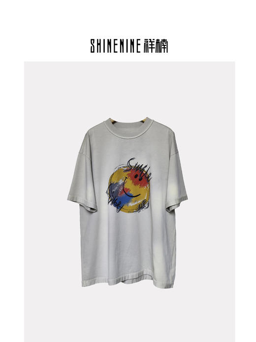 420812201笑脸涂鸦印花短袖T恤 商品图2