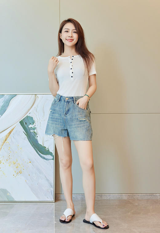 经典亨利领天丝上衣 商品图1