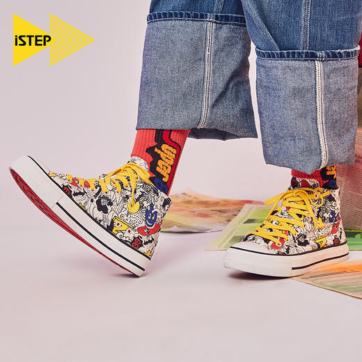 ISTEP涂鸦款设计师款鞋子二代印花帆布鞋男女款休闲鞋 商品图2