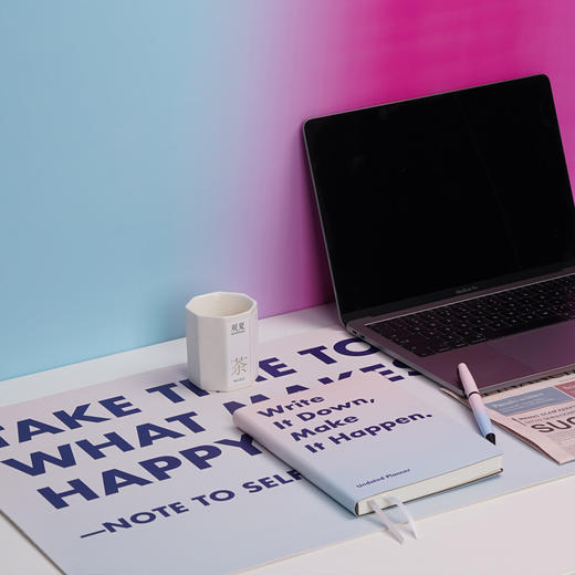 【趁早文创】趁早白日梦想家系列渐变语录桌垫加大防水办公电脑鼠标垫桌面保护垫 商品图2