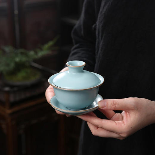 （有收藏证书）青瓷雅韵·天青汝窑茶具套组 | 福建陶艺大师监制，绝美天青色，揽宋人风雅茶席【G】 商品图1