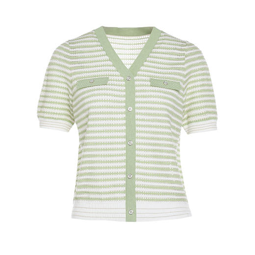 乔万尼针织衫女新款短袖减龄条纹EM2M907 商品图4