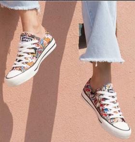 ISTEP涂鸦款设计师款印花低帮帆布鞋男女款