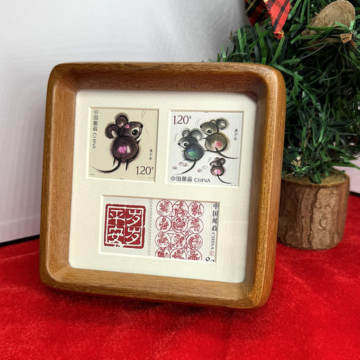 岁岁平安邮票、十二生肖岁岁平安实木摆件 商品图6