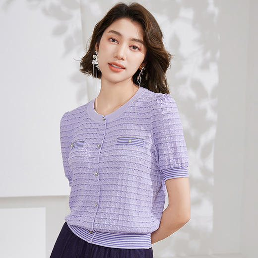 乔万尼针织衫女新款短袖新品小香风EM2M893 商品图1