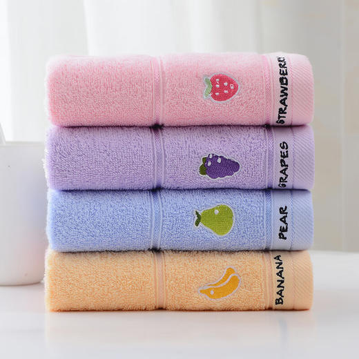 洁丽雅（Grace）纯棉刺绣卡通童巾4条 E3113颜色随机 商品图0