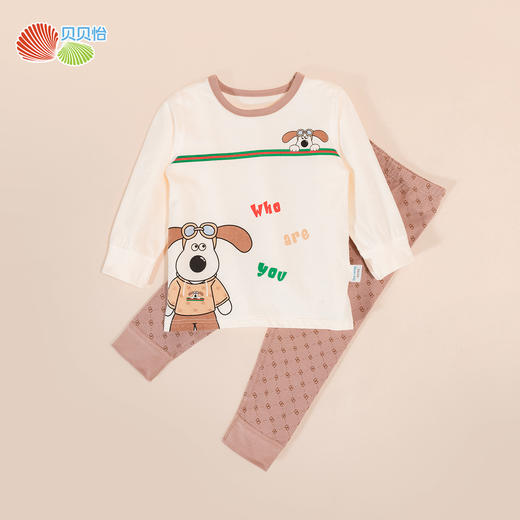 贝贝怡童装男童家居服两件套2024春秋新款可爱卡通套头套装莱卡棉ZB3DT004 商品图2