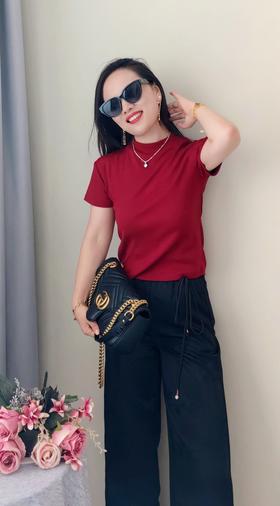 心水显瘦小螺纹经典款短袖纯色舒适打底tee！