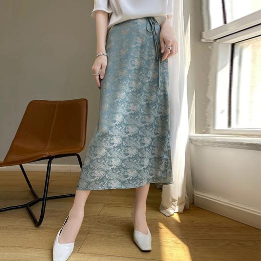 新中式复古开叉一步裙女夏季2023新款包臀半身裙显瘦气质中长裙子_HLY 商品图6