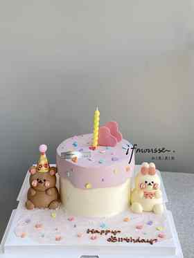 「女孩」许愿小熊小兔 蜡烛颜色随机哦