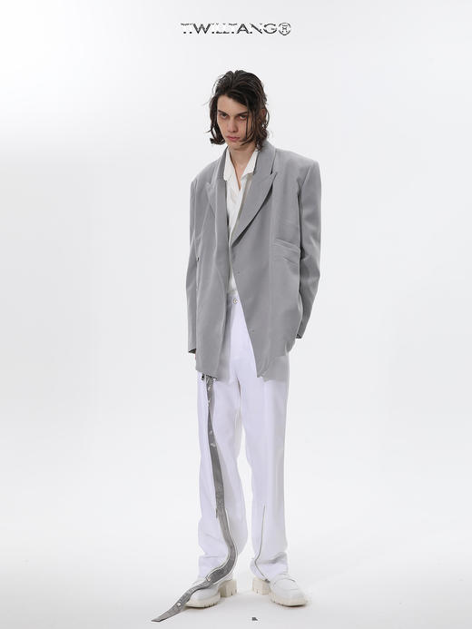 TIWILLTANG启世录ANEW 时装原创先锋3/4门襟浪漫垂感西装 商品图2