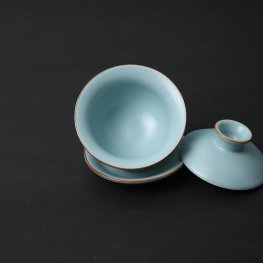 （有收藏证书）青瓷雅韵·天青汝窑茶具套组 | 福建陶艺大师监制，绝美天青色，揽宋人风雅茶席【G】 商品图4