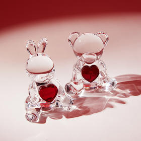 【家居摆件】ROSEONLY诺誓  玫瑰家居-心爱系列 水晶熊兔 送爱人女友精美礼品 家居摆件