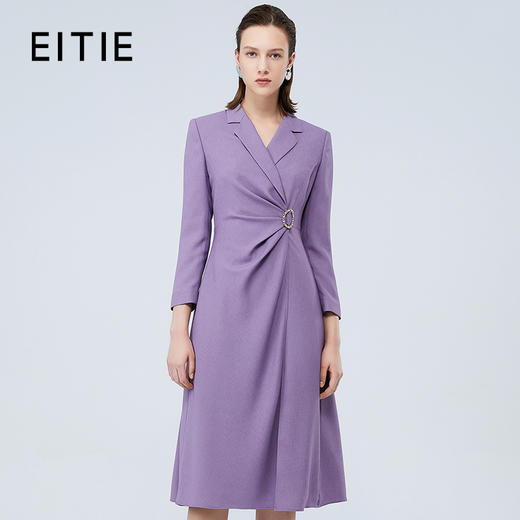 EITIE爱特爱秋季新款气质时尚收腰裙摆拼接连衣裙7507219 商品图0