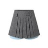 heris/H42112/灰蓝拼色假两件 学院感百褶A字 西装半身裙裙裤 商品缩略图4