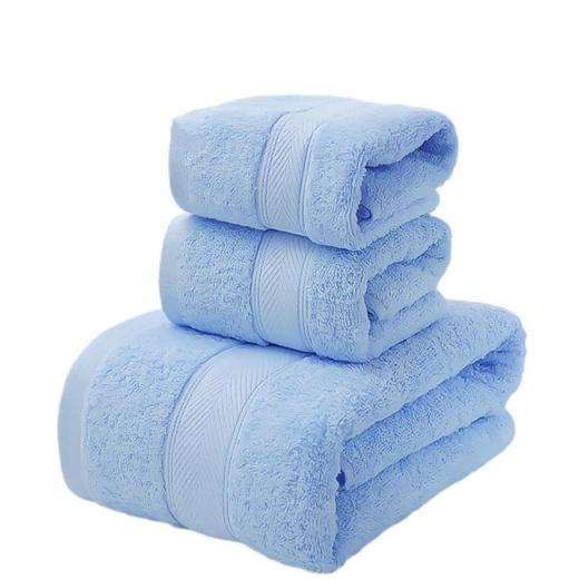 洁丽雅（Grace）纯棉亲肤素色浴巾毛巾方巾三件套 6733颜色随机 商品图0