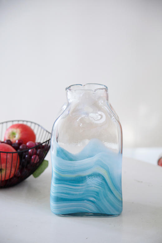 蓝色七彩珠光花瓶 商品图2