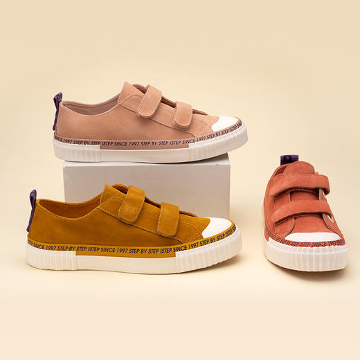 ISTEP低帮反毛皮休闲鞋免系鞋带休闲鞋 商品图1