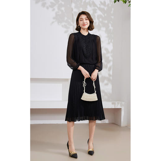 乔万尼半身裙女夏季新款百褶半裙显瘦百搭EM2D769 商品图2