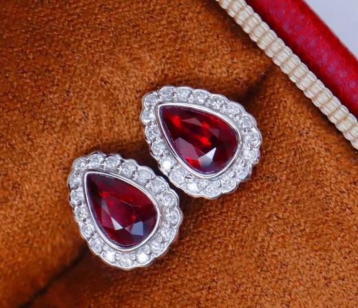 1ct 红宝石耳钉 商品图0