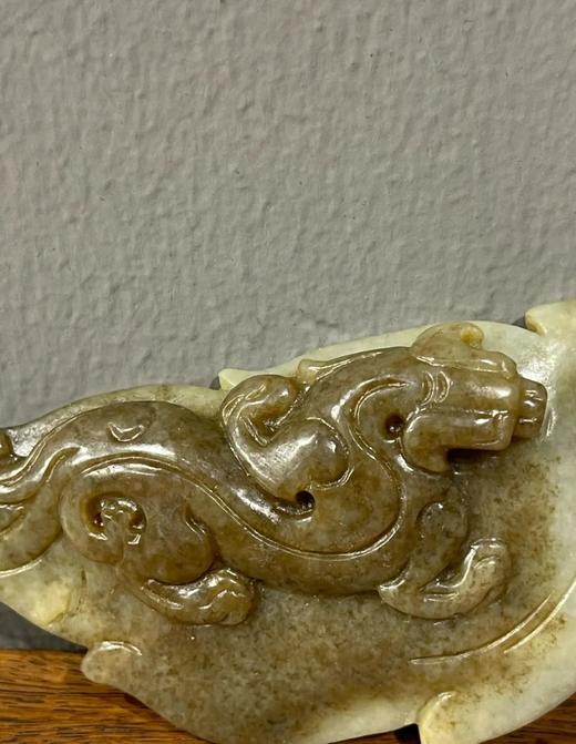 籽料糖沁白玉雕叶片螭龙把玩件，顺丰包邮 商品图6