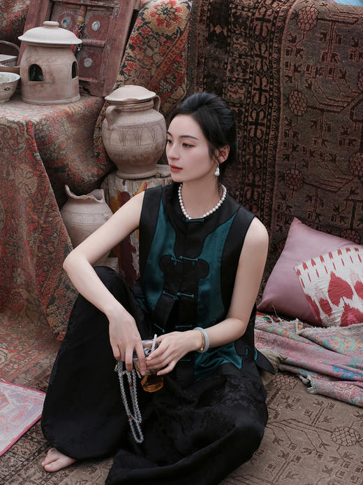 盛唐牡丹盛奢系列| 限量款| 高货-真丝重缎提花如意马甲(特殊商品不退不换) 商品图10