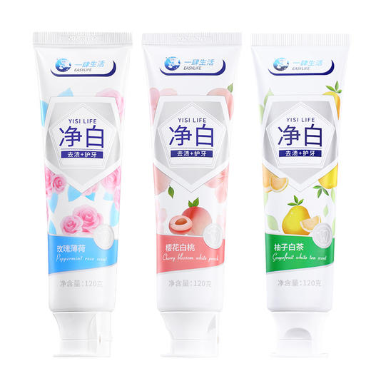 「买1送1！19.9到手两支」一肆生活净白护齿清洁牙膏 口气清新去牙渍护牙口腔护理留香牙膏120g 商品图4