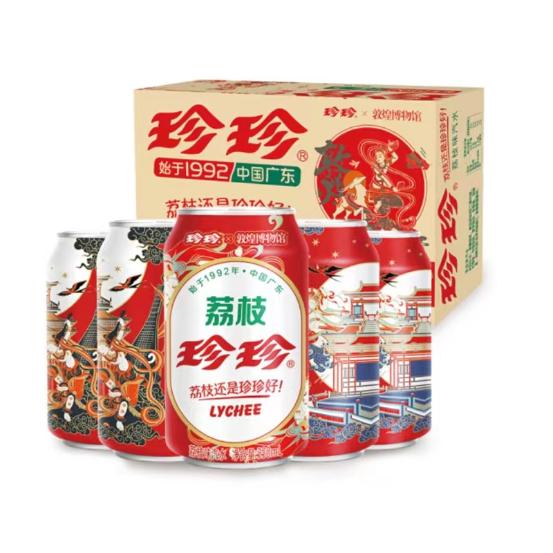 珍珍荔枝味汽水330ml*24罐/箱