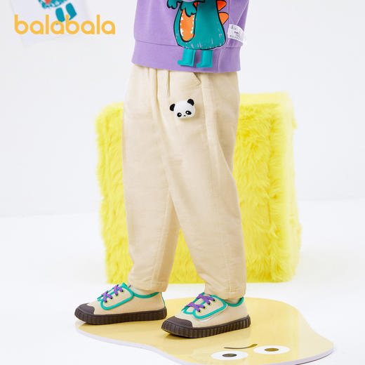 巴拉巴拉男童裤子儿童灯芯裤宝宝童装秋装小童女童长裤休闲裤 商品图2