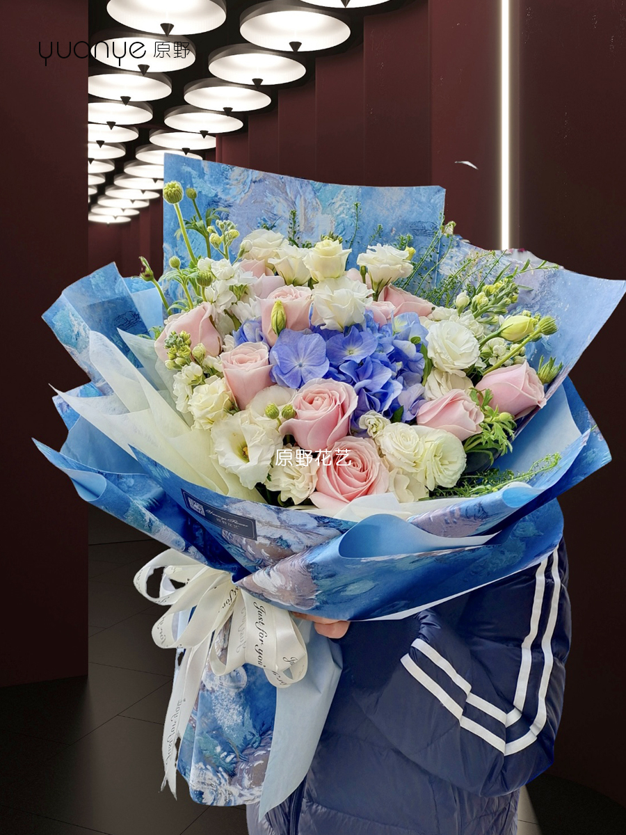 【为爱倾心】绣球玫瑰混搭花束