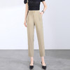 「两色可选！2024春季新款」修身铅笔裤弹力显瘦休闲小脚裤高腰黑色九分裤潮下装 商品缩略图2