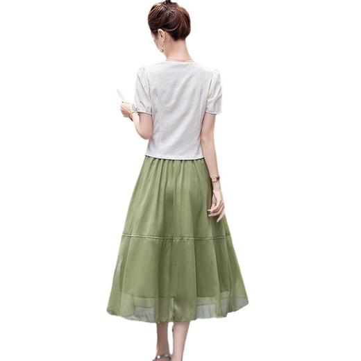 新中式国风套装2024夏新款小个子减龄洋气小清新网纱半身裙两件套YLFS8892 商品图4