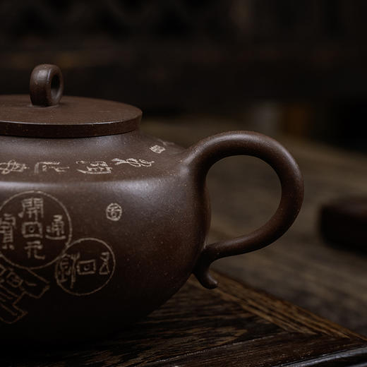 吴顺林 穿心平盖壶 宜兴紫砂原矿茶壶紫砂壶功夫茶泡茶壶茶具仿古 商品图7