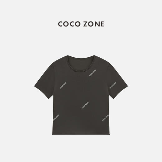 COCO ZONE 棉桑蚕丝夏季圆领短袖针织衫休闲上衣CC1B1513 商品图0