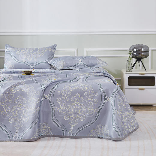 红蜻蜓家纺夏天凉席冰丝席三件套单双人通用可机洗席子夏季宿舍用-简欧 席子/230*250cm 商品图3