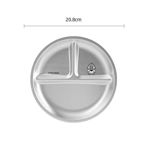 肚饱饱儿童304钢圆形分格形餐盘A-10 商品图0