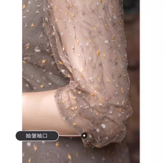 丁摩  大码网纱蕾丝连衣裙Q121192 商品图3