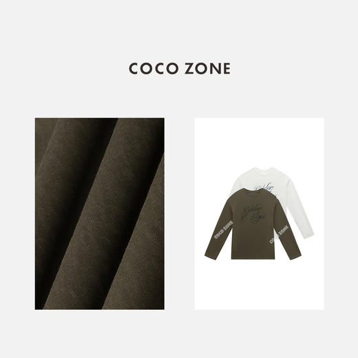 COCO ZONE "比利"夏季字母印花时尚圆领长袖上衣 CC2B1186 商品图2
