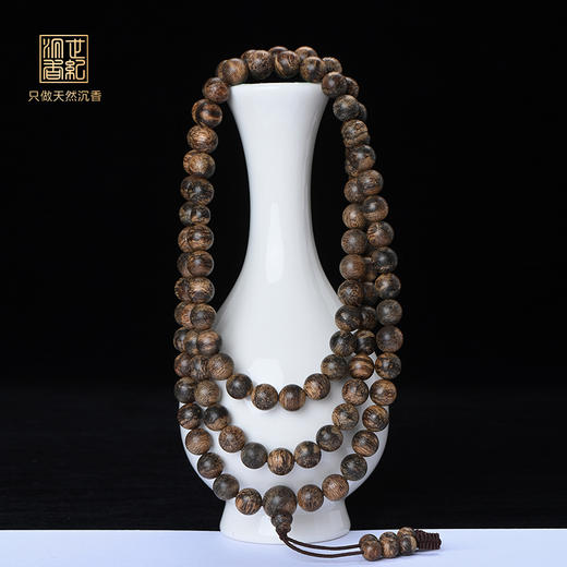 天然柬埔寨沉香佛珠 沉水级 8.5mm*108颗 38.2克 SP8076 商品图0