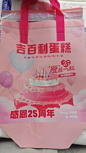 （手提袋）无纺布保温手提袋  大号  粉