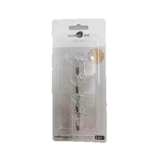 顺美1516透明铁线无痕粘钩4只装 商品图0